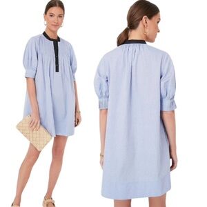 Tuckernuck POMANDER PLACE Blue Annalee Dress in Cotton Swiss Dot Size M